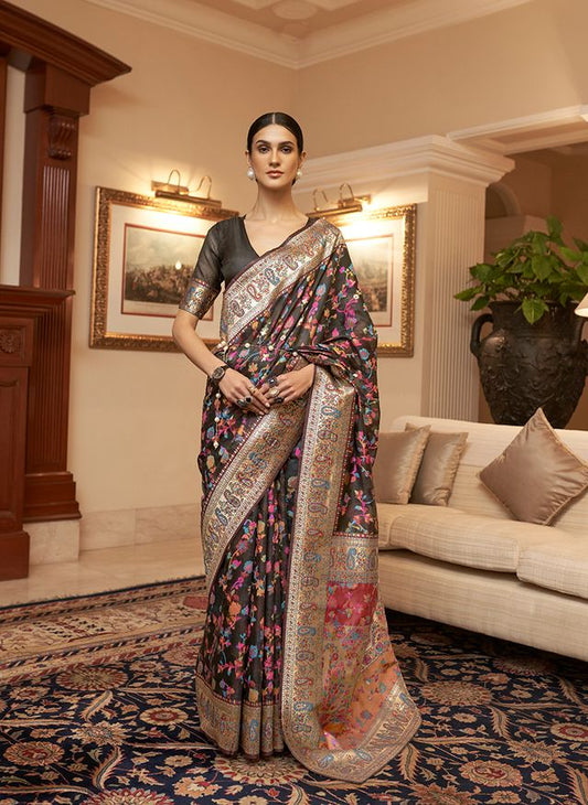 Coffee woven ethnic sarees