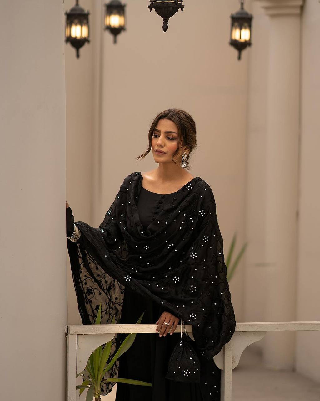 Black Anarkali Kurta Set