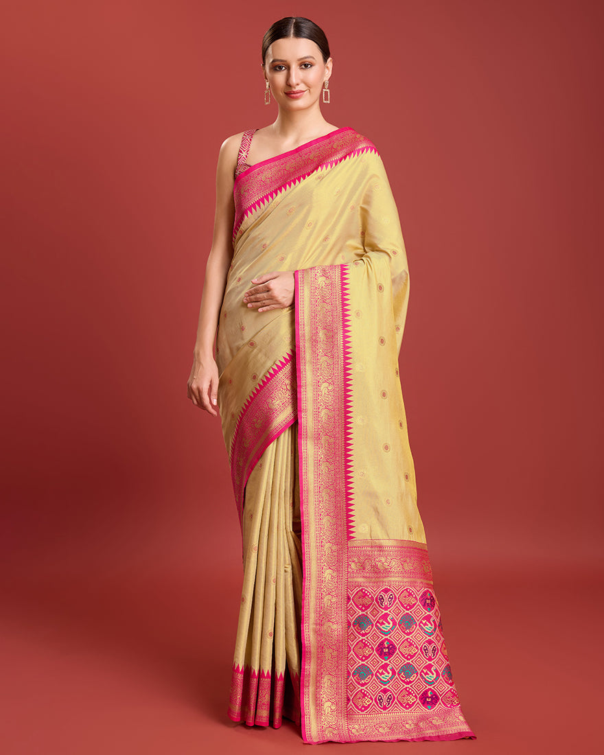 Beige Zari_Work Tissue