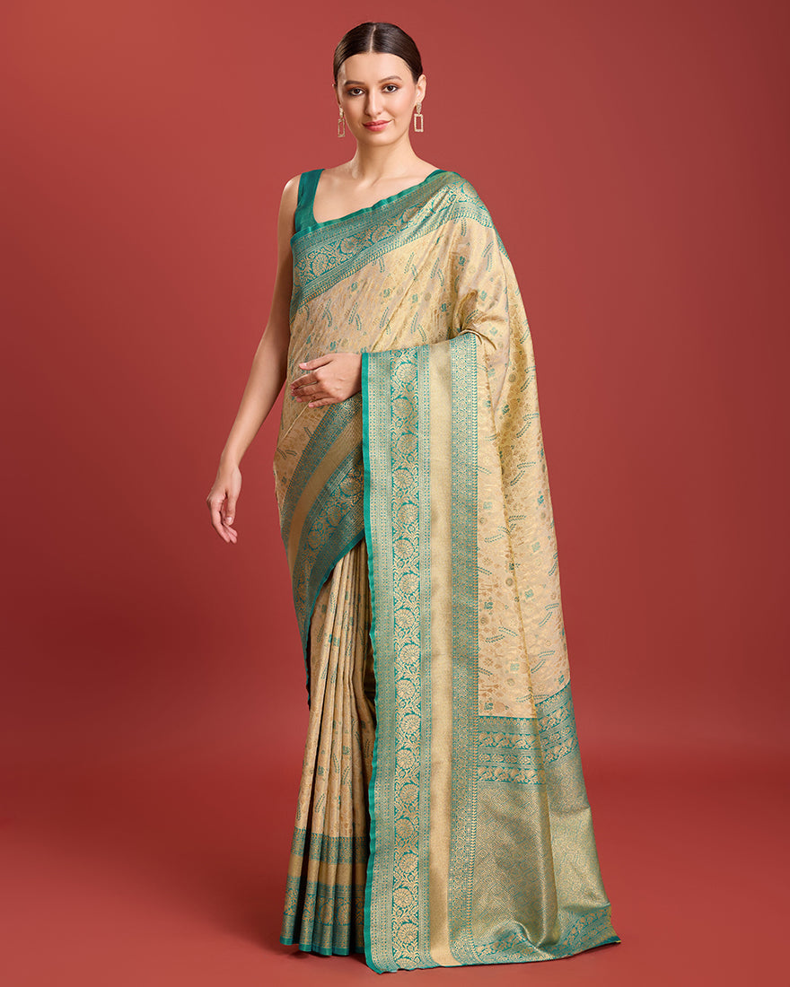 Beige Zari_Work Tissue