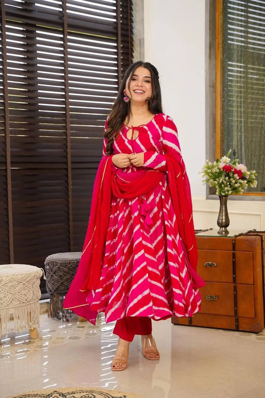 Pink Anarkali Kurta Set