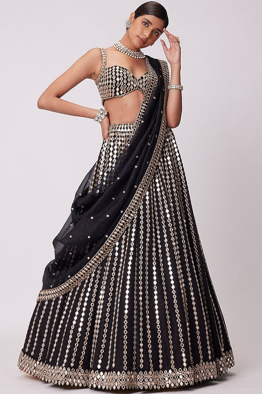 Black Mirror Work Lehenga