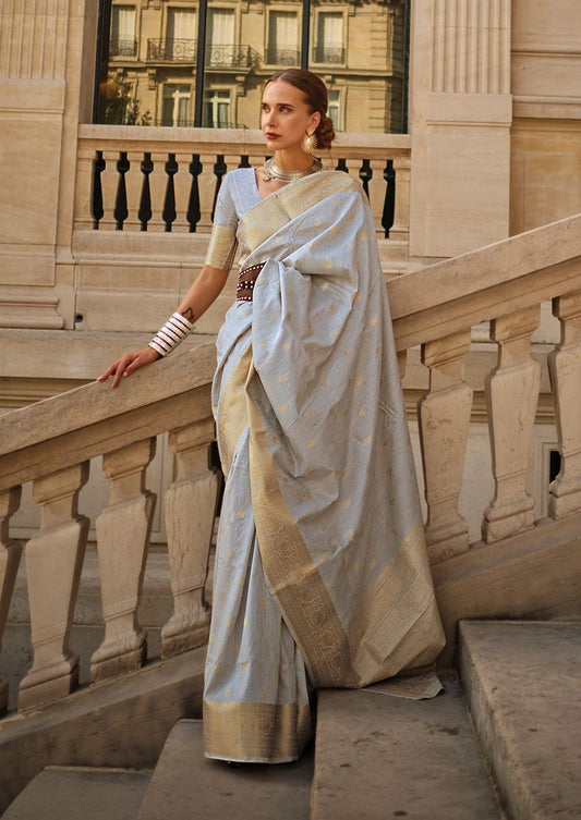 Off white woven saree