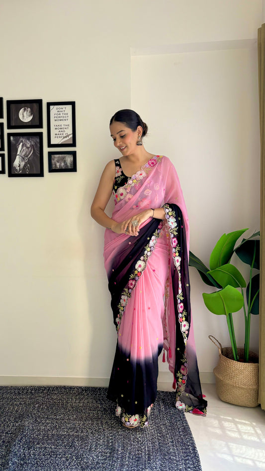 Pink Faux Georgette Bollywood Style I3