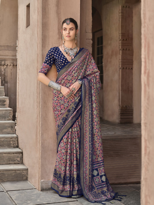 Blue Color Sigma Silk Designer Ajrakh Printed Traditional Print Saree