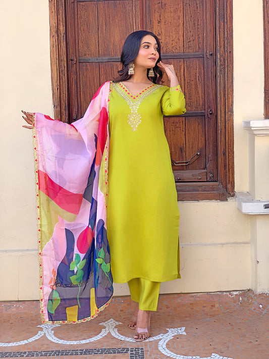 Lemon Printed Festive Wear Indo-Western