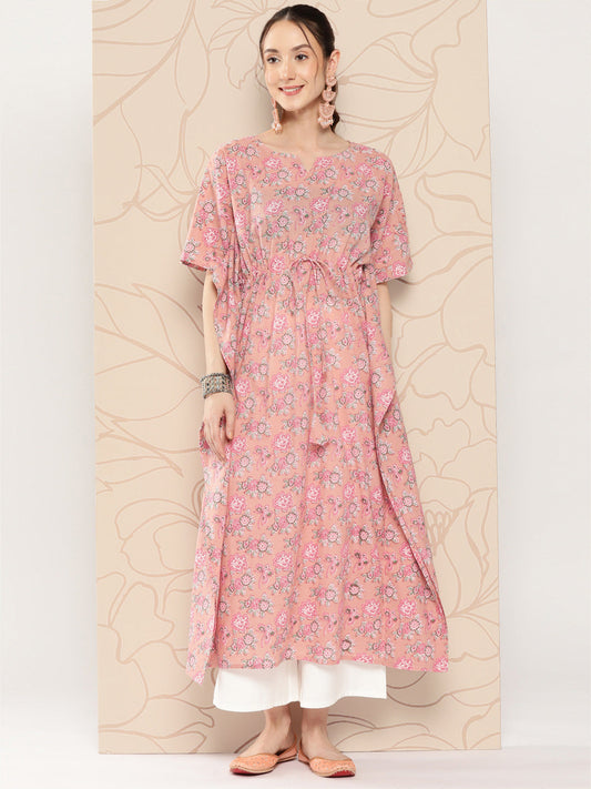 Women Pink Ethnic Printed Kaftan