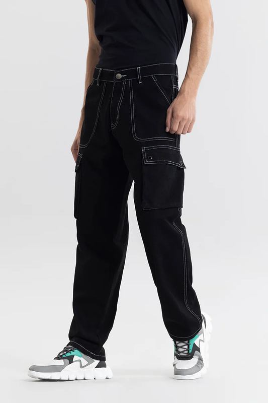 LENNOX BLACK BAGGY FIT JEANS