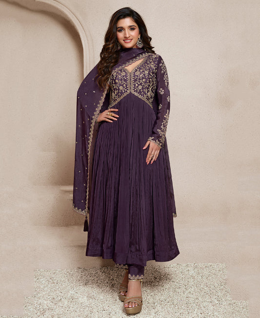 Lilac Anchor Anarkali Suit Set For Women