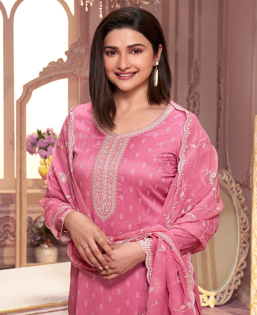 Trendy Pink Straight Suit For Women