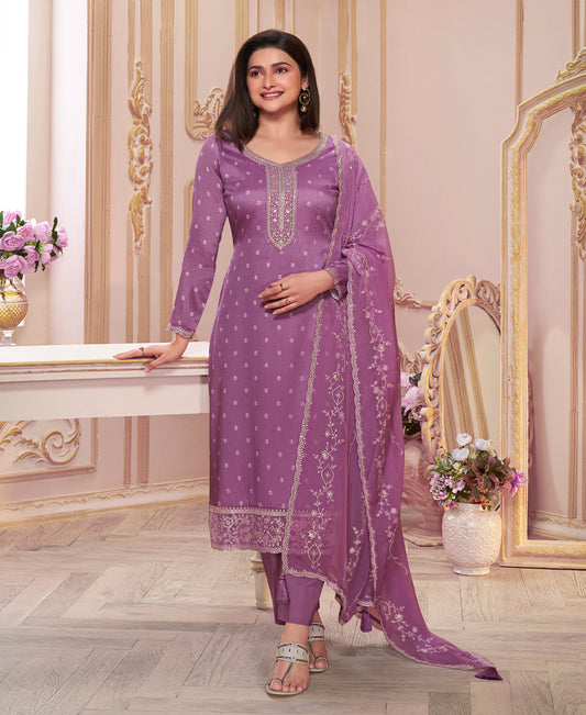 Trendy Lavender Straight Suit For Women