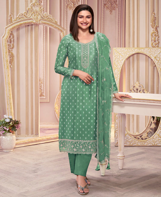 Trendy Pista Green Straight Suit For Women