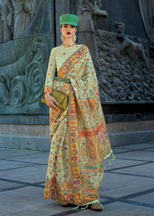 Pear woven saree