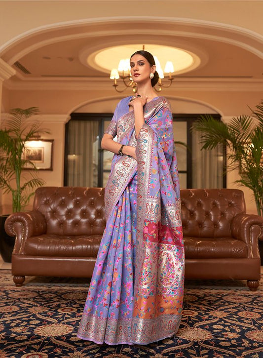 Lavender woven ethnic sarees