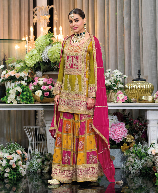 Designer Pakistani Style Mustard Salwar Kameez Set