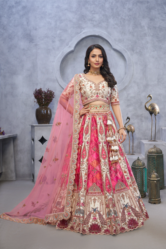 Bridal Lehenga with Temple Motifs