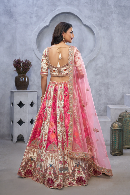 Bridal Lehenga with Temple Motifs