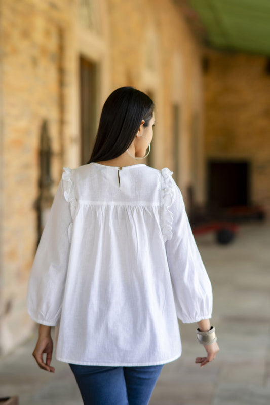 Women White Straight Tunic