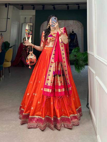 Lehenga Jacquard Silk (Paithani)