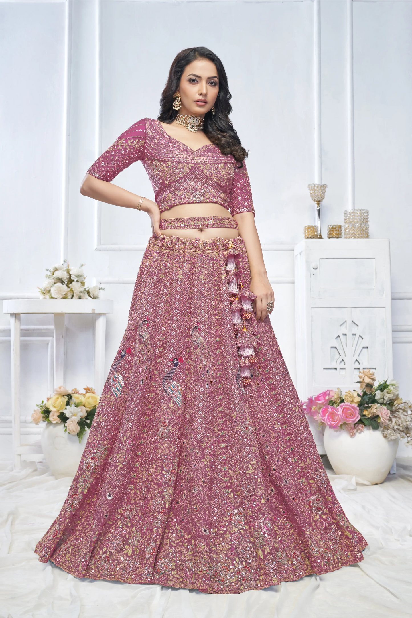 Graceful Onion bridal wear lehenga