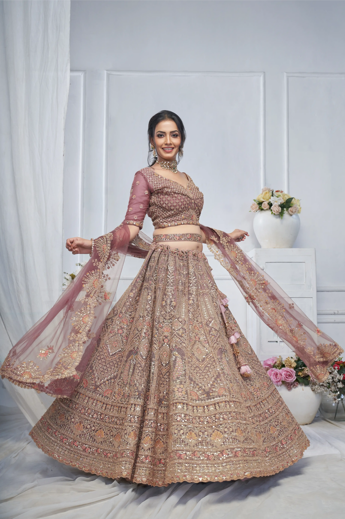 Royal Grandeur bridal  Golden  Lehenga