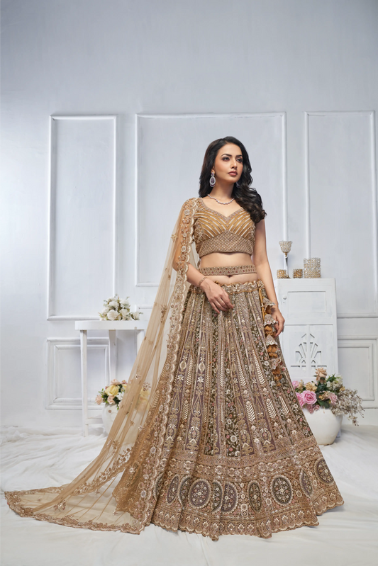 The Majestic Brown bridal lehenga