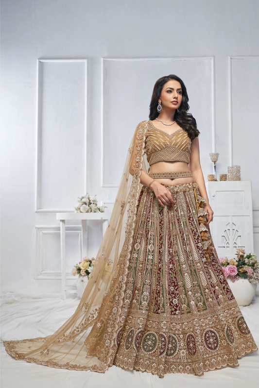 The Majestic Mustard bridal lehenga