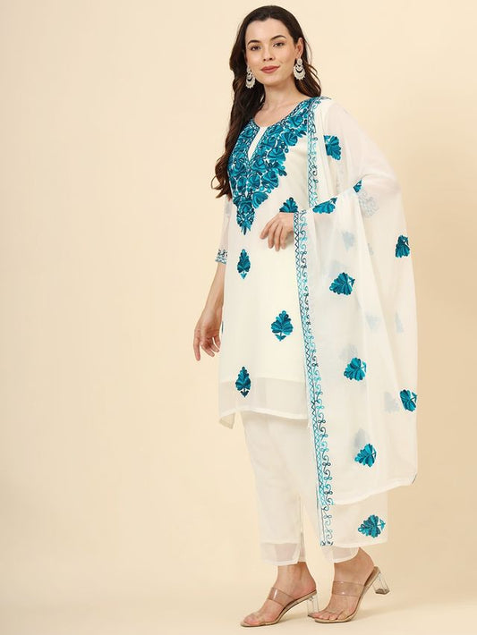 Rama Georgette Chikankari Embroidery Work Graceful Elegant