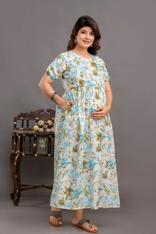 Off White Maternity Dress For Women