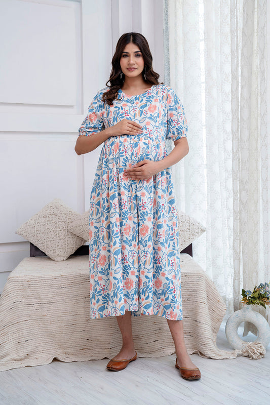 Off White Maternity Dress For Women