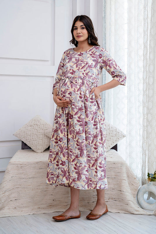 Off White Maternity Dress For Women