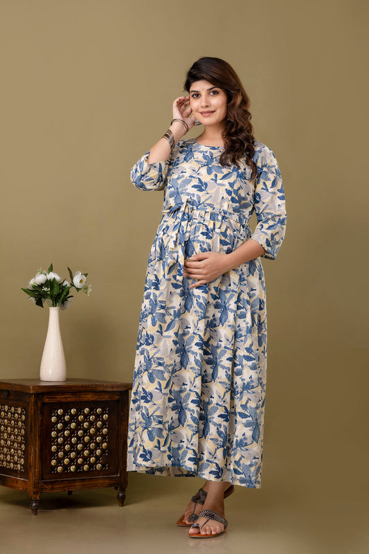 Multi Printed Maternity Dress For Women