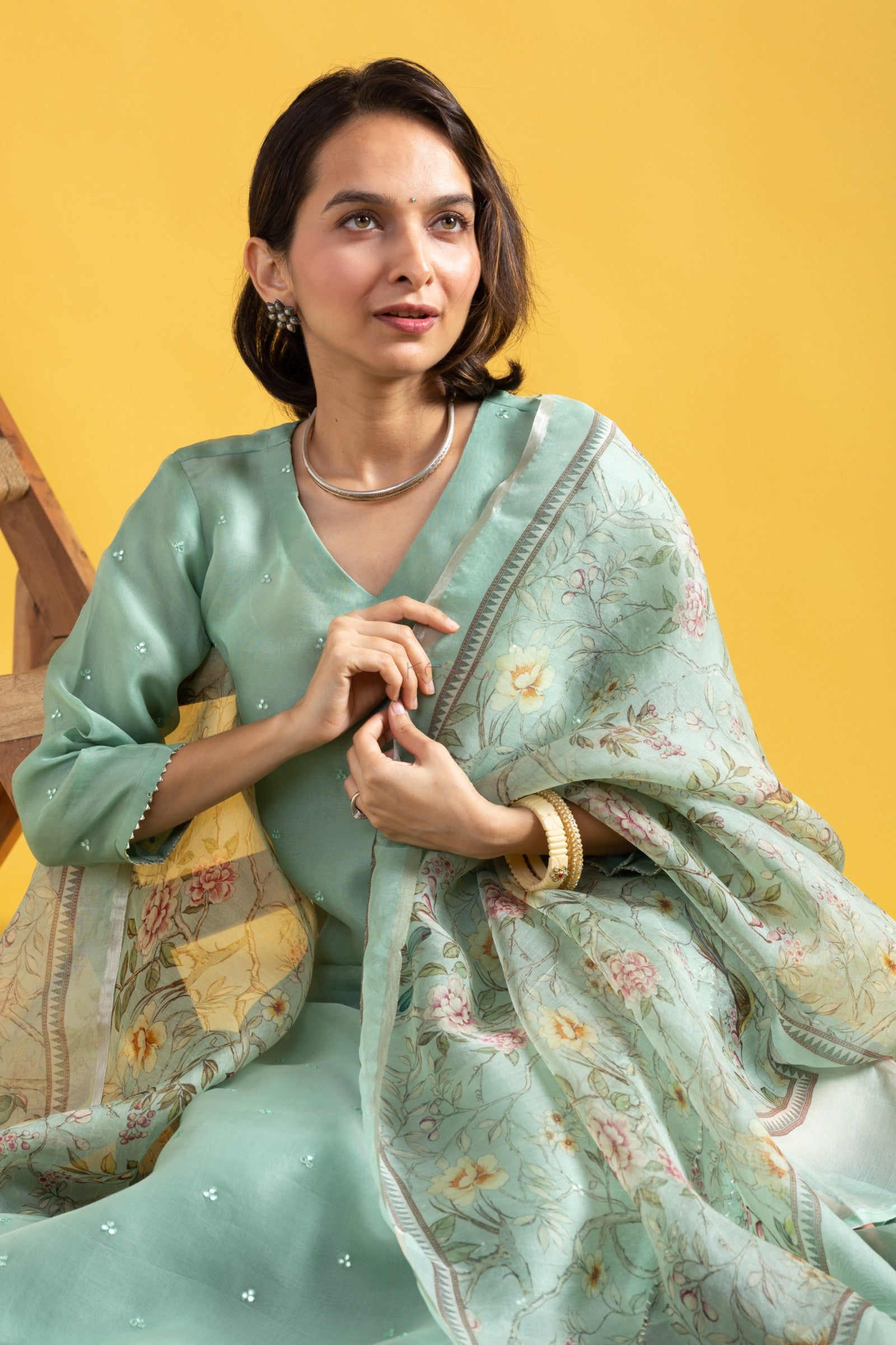 Beautiful Viscose Chanderi Fabric Straight Kurta, Pant and Dupatta Set