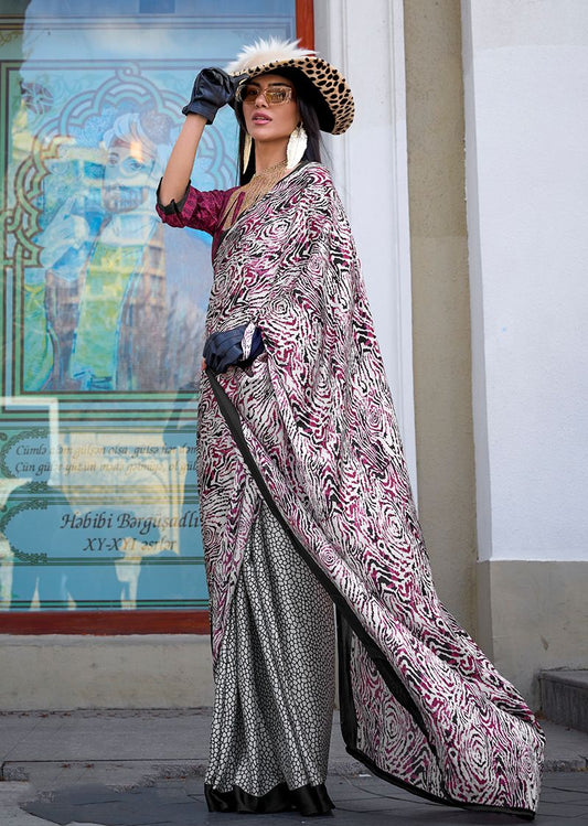 Multicolor printed ethnic sarees