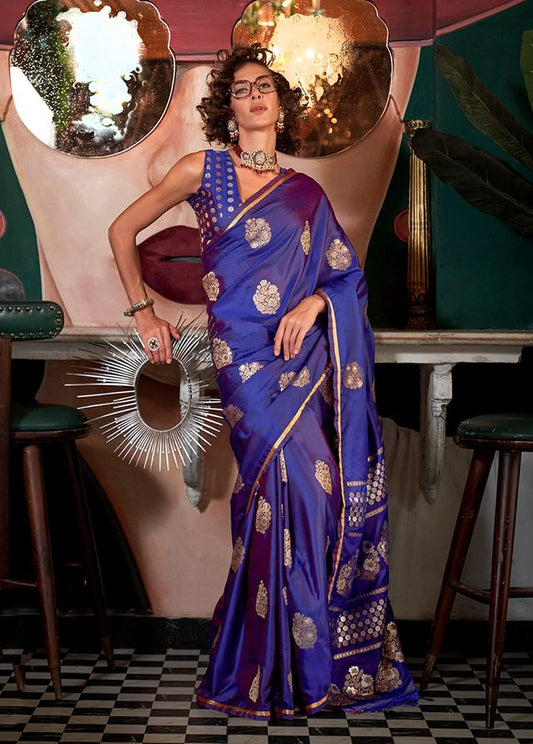 Purplezari work ethnic sarees