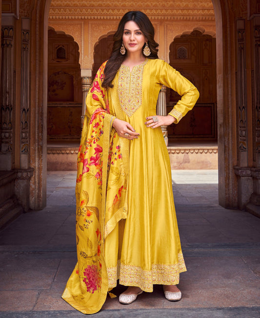 Trendy Yellow Floor Length Anarkali Suit