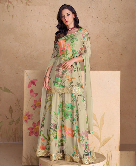 Peach Summer Special Sharara Suit