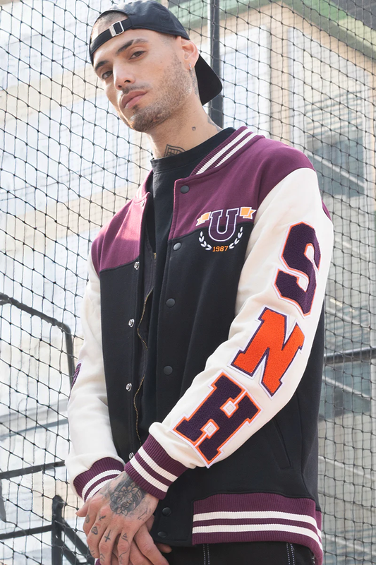 CHAMPS BURGUNDY VARSITY JACKET