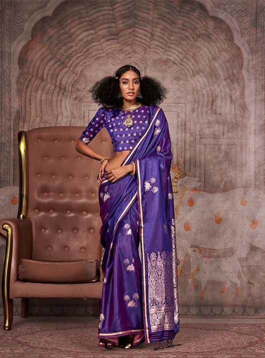 Violetzari Woven Ethnic Sarees