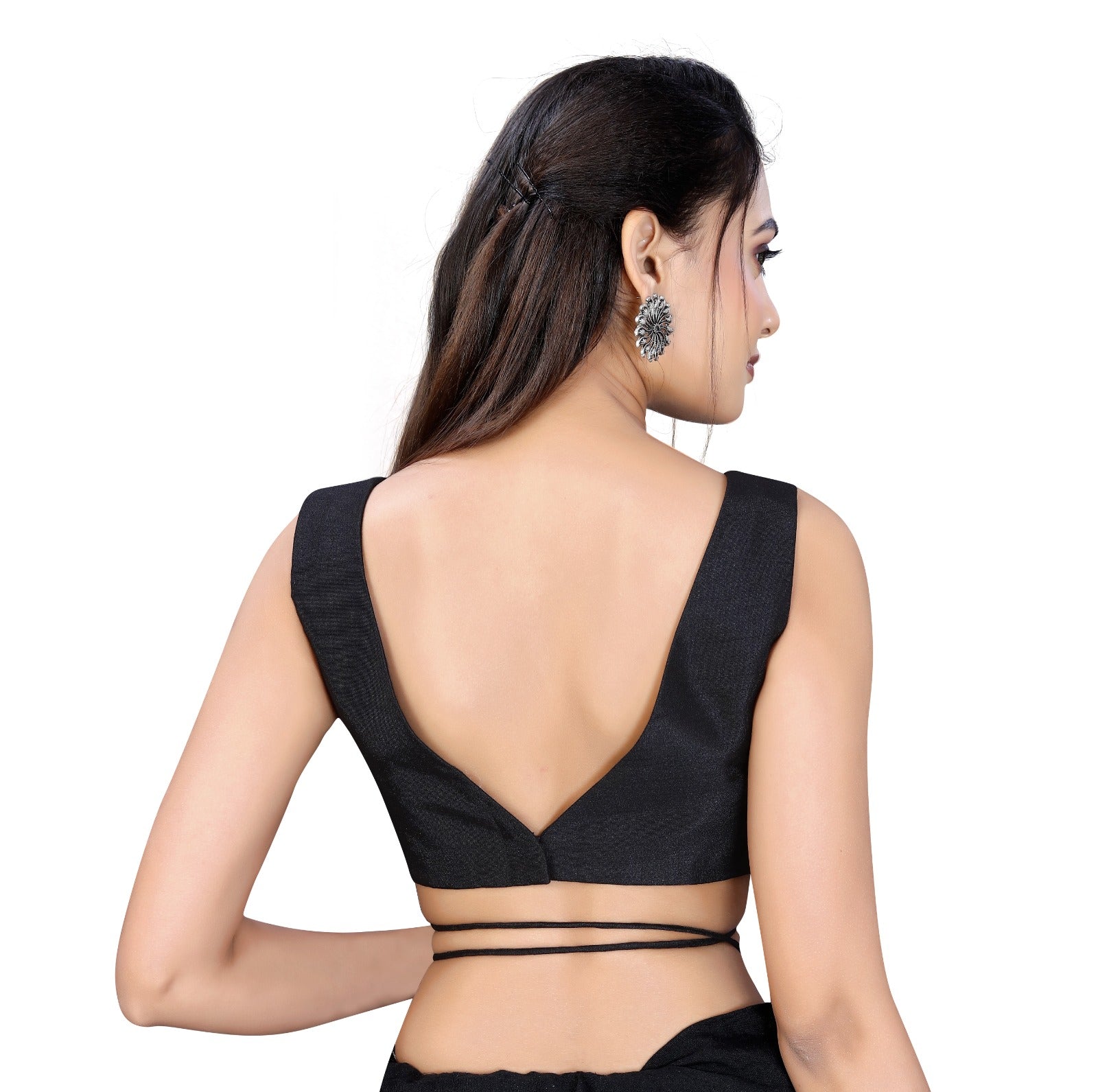 V-Neckline with String Waistline Blouse