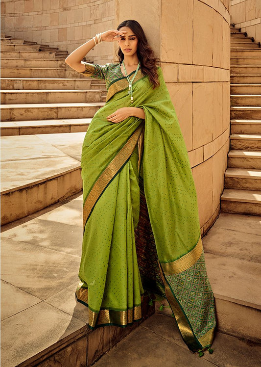 Green patola silk saree