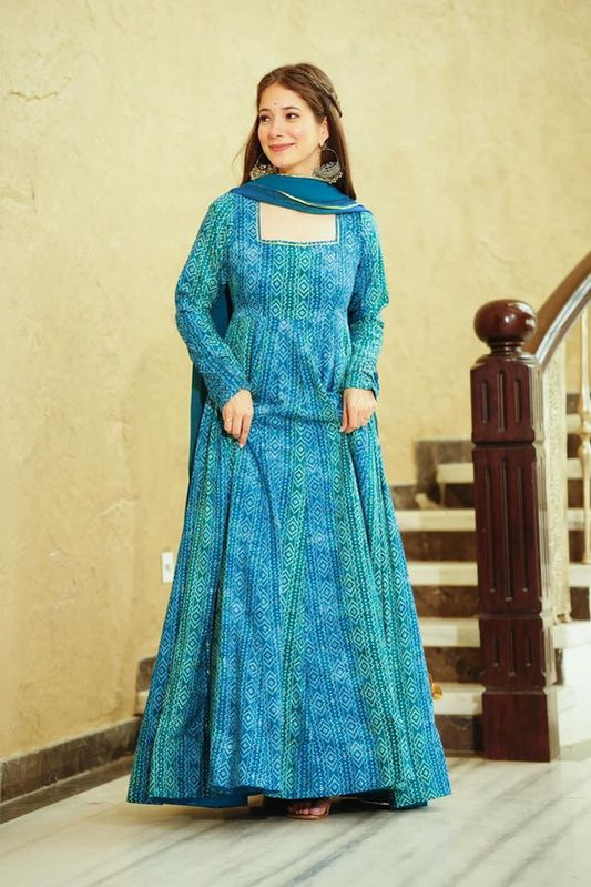 blueHeavy GeorgetteKurtas