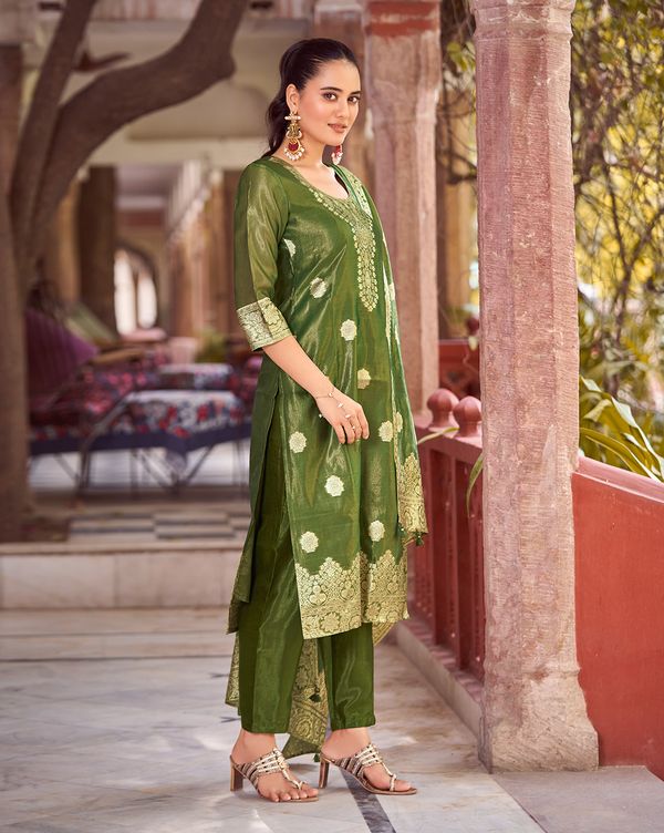 Green Silk Blend Kurtas