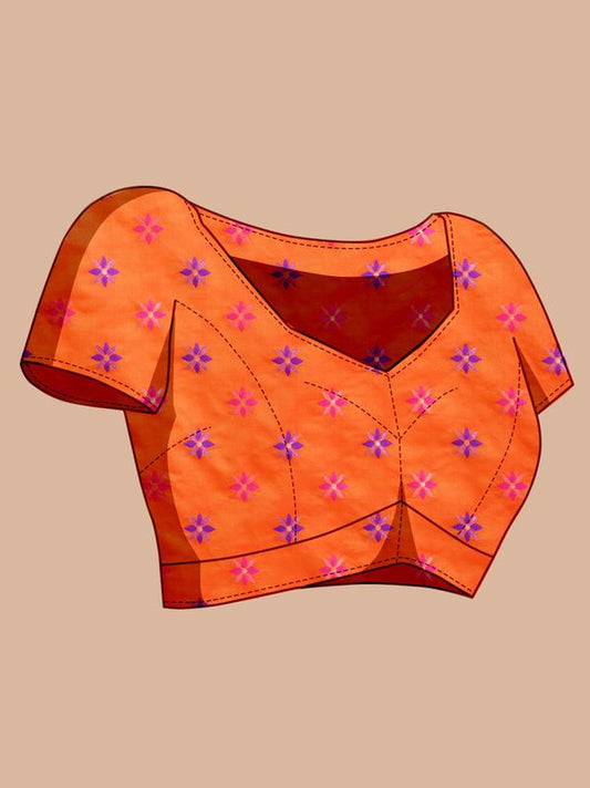 Orange Weaving Meenakari Designer Paithani Silk Saree