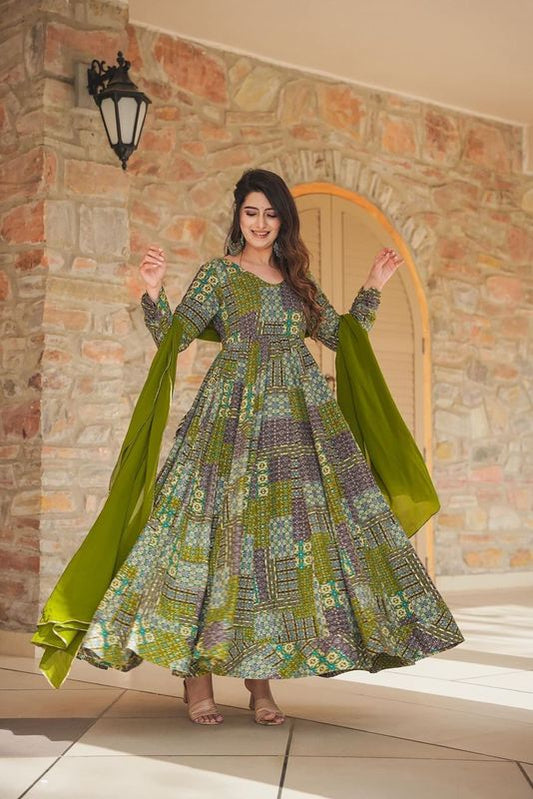 GreenHeavy RayonKurtas