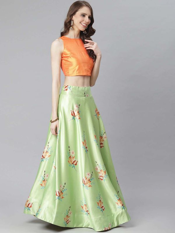 Digital Print Faux Georget Multi Sequnce Work Lehenga Choli With Blouse and Stitched print Dupatta For Women and Girls