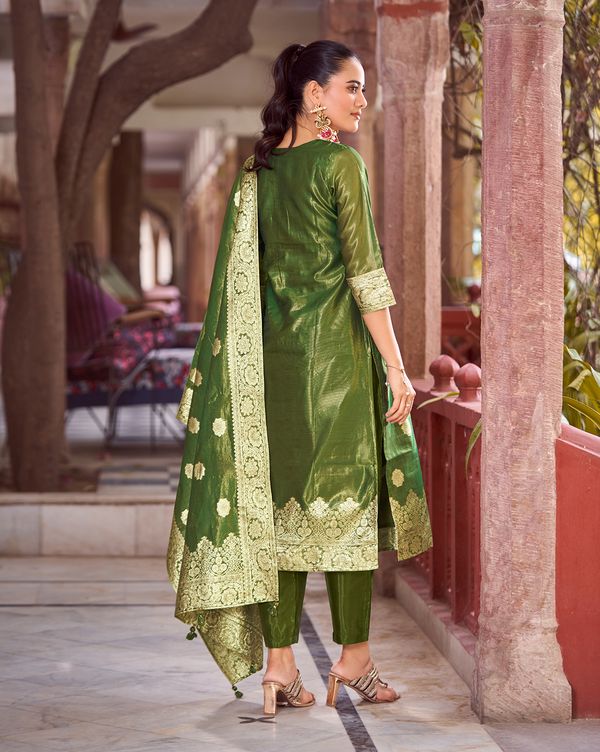 Green Silk Blend Kurtas