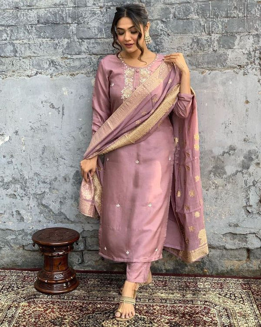 Onion Viscose Rayon Straight Kurta