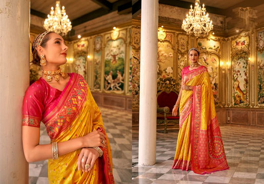 Yellow Weaving Designer Banarasi Silk Saree