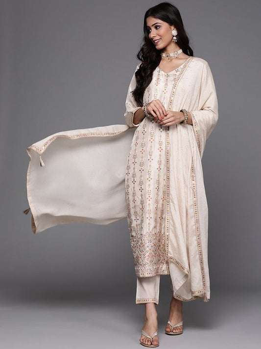 White Embroidered Kurta Sets